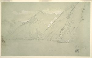 1868年7月、ファルケンシュタインから見たケーニヒス湖のドローイング