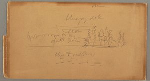 デッサン、湖と海岸、1876年頃か