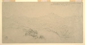 デッサン、風景の構図：コロンビアのパソとエクアドルのキトを結ぶ道の風景が示唆するもの」1853年8月26日
