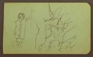 素描、風景、人物；裏面：木、橋、植物 1883年 作： フレデリックエドウィン教会