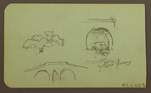 素描、風景、人物；裏面：木、橋、植物 1883年 作： フレデリックエドウィン教会