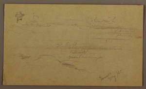素描、風景、1865年5月 作： フレデリックエドウィン教会