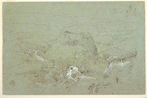 デッサン、エクアドル、グアランダ付近の風景、1857年6月5日 作： フレデリックエドウィン教会