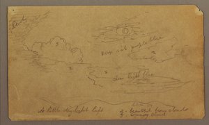 素描、風景、裏面：植物スケッチ、1865年 作： フレデリックエドウィン教会