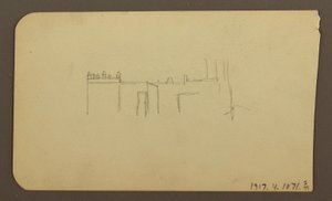 素描、風景；裏面：教会、1885年4月