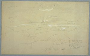ドローイング、夕暮れの風景、ジャマイカ、1865年7月