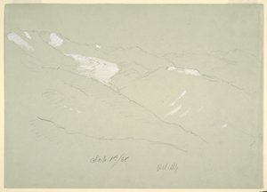 素描、ベルン高原の風景、ベル・アルプ近郊、スイス、1868年9月
