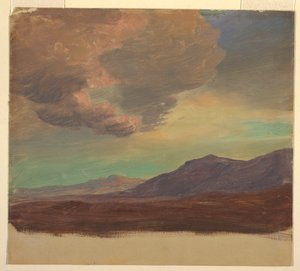 デッサン、風景、パラスティンまたはシリア近郊、1868年 作： フレデリックエドウィン教会