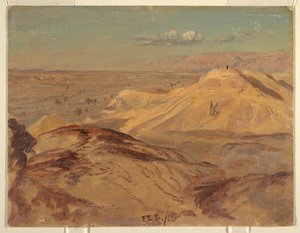 ドローイング、ペトラ近郊の風景、1868年2月 作： Frederic Edwin Church