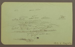 素描、教会のある風景；裏面：風景、1883年