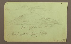 ドローイング、雲のある風景、裏面は山、1883年 作： フレデリックエドウィン教会