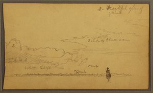 ドローイング、人物のいる風景、1857年 作： フレデリックエドウィン教会