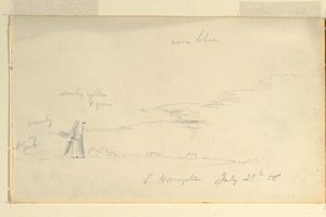 デッサン、風車のある風景、1858年7月29日