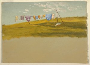 ドローイング、干された洗濯物、1865-75年頃 作： フレデリックエドウィン教会