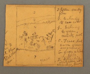 ドローイング、草地、ノート、おそらく1856年