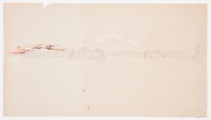 ドローイング、ミリロケット湖、カタディン山の眺め、1878年9月