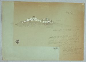 デッサン（1857年7月3日、エクアドル、イリニーザ山 作： フレデリックエドウィン教会