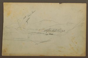 デッサン、山の風景、コロンビアまたはエクアドル、1853年