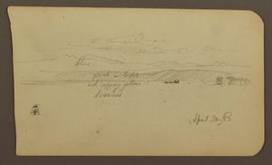 素描、山の風景、人物；裏面：風景、1885年4月30日