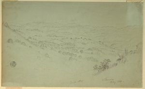 デッサン、山の風景、ジャマイカ、1865年 作： フレデリックエドウィン教会