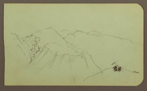 素描、山の風景；裏面：風景、1883年