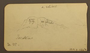 素描、山の風景；裏面：山の側面、トカテカス、1884年12月22日 作： フレデリックエドウィン教会