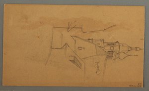 デッサン、山頂、プール脇の植生、1868年