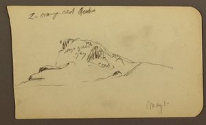 ドローイング、山頂、裏面：険しい山脈、1885年5月1日 作： フレデリックエドウィン教会
