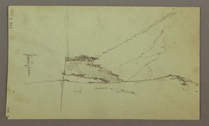 ドローイング、山頂、川、1868年7月 作： フレデリックエドウィン教会