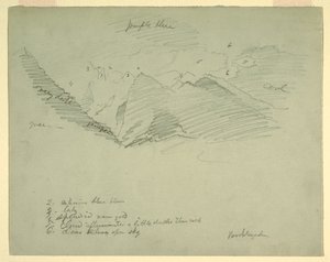 素描、バイエルン州ベルヒテスガーデン近郊の山頂、1868年6月-7月