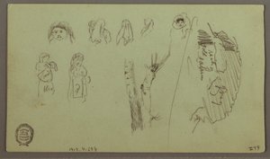 デッサン、山脈、人物研究、1868年5月撮影