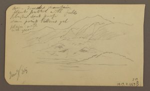 素描「山脈、トルーカ」裏面：山脈、トルーカ、1885年1月7日
