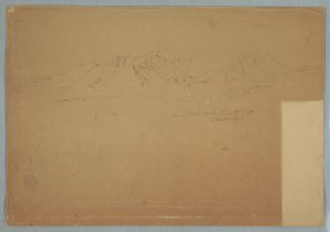 デッサン、険しい峰々が連なる山脈、エクアドル、マチャチ近郊、1857年6月19日 作： フレデリックエドウィン教会