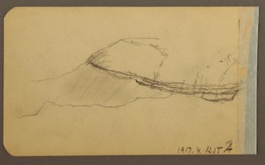 素描、マウンテン・サイド、砲塔；裏面：マウンテン・サイド、1889年 作： フレデリックエドウィン教会