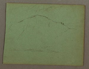 ドローイング、海岸沿いの山、おそらく1856年