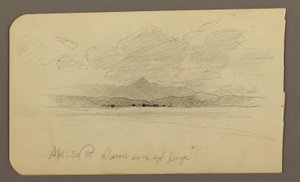 デッサン、山の風景、トルーカ、裏面：山、トルーカ、1885年4月20日 作： フレデリックエドウィン教会