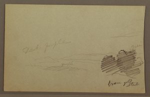 デッサン、山脈、雲、おそらく1860年代 作： Frederic Edwin Church