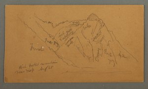 素描、ヴァレーからの山々、ペニンアルプス、1868年8月