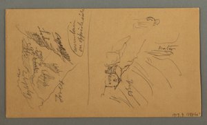 素描、ヴァレーからの山々、ペニンアルプス、1868年8月 作： フレデリックエドウィン教会