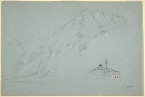アブテナウ近郊の山々。ザルツカンマーグート、1868年8月5日 作： フレデリックエドウィン教会