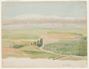 デッサン、バールベック近郊の山々、1868年5月