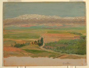 デッサン、バールベック近郊の山々、1868年5月