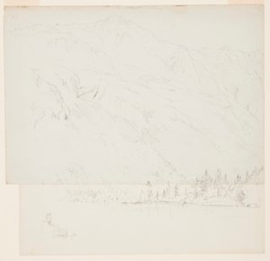 素描、メイン州カタディン山、1870-78年 作： フレデリックエドウィン教会