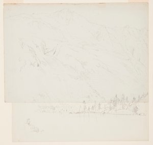 ドローイング、カタディン山、メイン州メイン州カタディン、1870-78年 作： フレデリックエドウィン教会