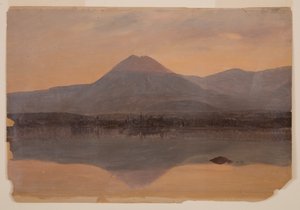 ドローイング、カタディン湖からのカタディン山カタディン湖からのカタディン山、1860-70年 作： フレデリックエドウィン教会