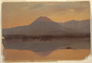ドローイング、カタディン湖からのカタディン山カタディン湖からのカタディン山、1860-70年