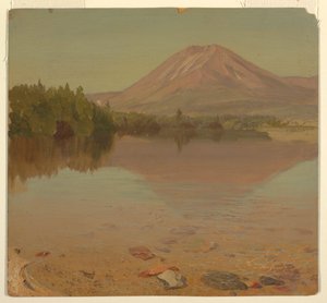 デッサン、カタディン湖からのカタディン山、おそらく1870年