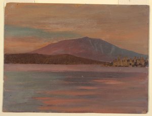 トーグ池から見たカタディン山、1877年 作： フレデリックエドウィン教会