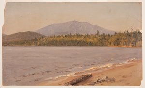 トーグ池から見たカタディン山、1878年頃のデッサン。