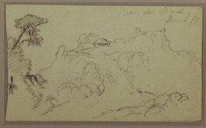 デッサン、エクアドル、サンミゲル近郊；裏面：未完成の山のスケッチ、1857年6月2日 作： フレデリックエドウィン教会